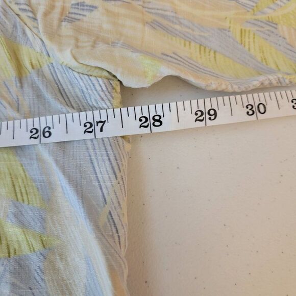 Tori Richard Mens Size 2XL Yellow Blue Silk Linen Tropical Short Sleeve Button U - Picture 5 of 6